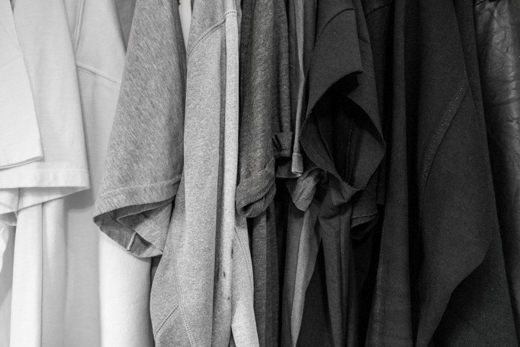 T-shirts on a rack